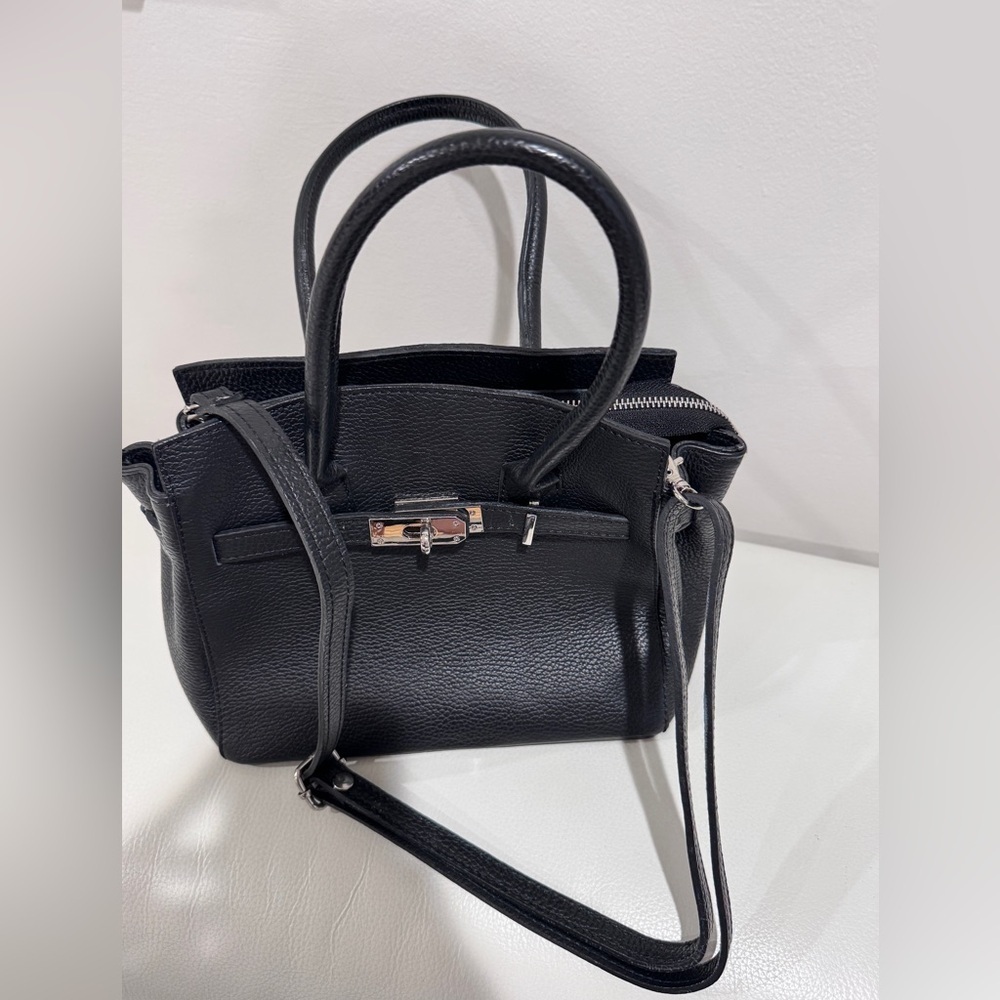 SOFIA CARDONI Black Leather Bag With Top Handles - Picture 5 of 16